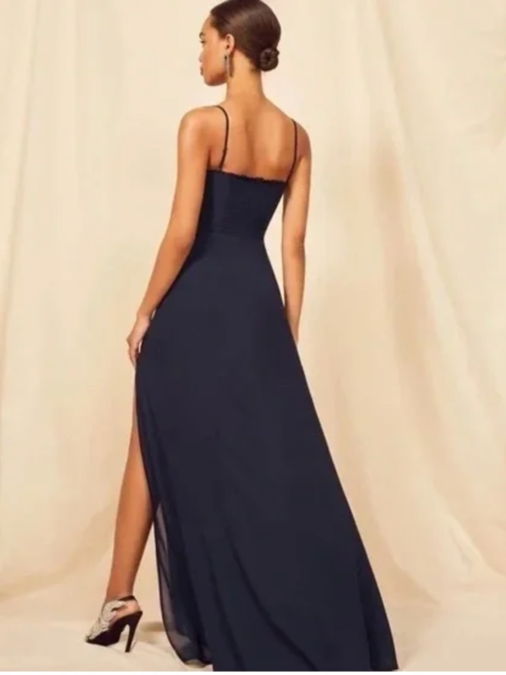 Reformation Ingrid Dress in Navy, Size 2 - Picture 4 of 6